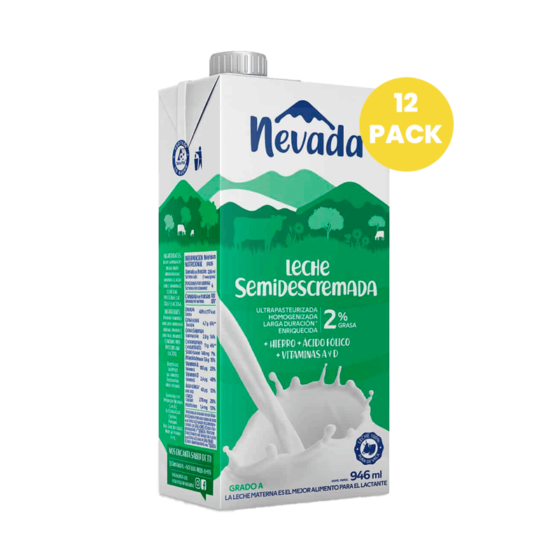 Leche Nevada Semi - Descremada Verde 12x946 ML